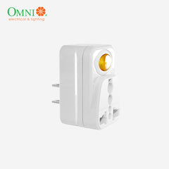 Omni Universal Adapter w/ Switch Socket Outlet Adaptor Plug - WUS-102 WUS102