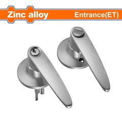 Wadfow Zinc Alloy Entrance (ET) Tubular Door Lever Lock Set with 3-Brass Keys WUV1501 (WHT)