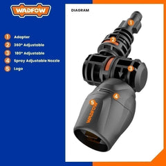Wadfow 360° Integrated Rotary Nozzle Suitable for High Pressure Washer WXN1536 WAD-HT