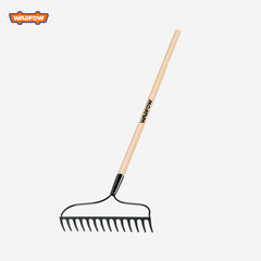 Carbon Steel Garden Rake 14 Teeth / 1250mm-1380mm Wooden Handle WAD-HT
