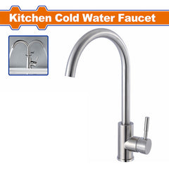 Wadfow (360-degree) Water Pipe Rotation Kitchen Cold Water Faucet WZD4503 (WHT)