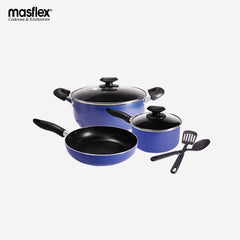 Masflex 7 Pieces Non-Stick Induction Cookware Set Fry Pan Casserole Sauce Pan X-RM-7PC