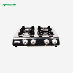 Xtreme HOME 4 Burner Cast Iron Burner w/Stainless Steel Burner Cover Gas Stove |XGS-4BECO