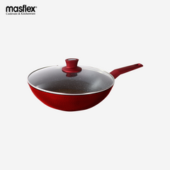 Masflex 3-Layer Non Stick Induction Wok Pan 30cm Heavy Gauge Aluminum ZC-86