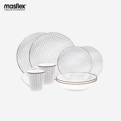 Masflex 8pieces Porcelain Col. Gothic Dinnerware Set Dishwasher & Microwave safe ZN-1029