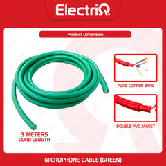 Electriq l ALPA Pure Copper Low Noise XLR / Microphone Cable Wire Double PVC Jacket 6.8mm Stereo