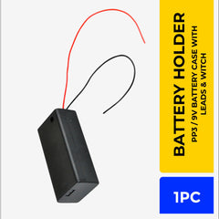 Battery Holder 9V PP3 with Leads & Switch/Case with Leads & Switch HFH-9V "WLT