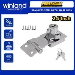 Powerhouse by Winland PH-HASP LOCK 2.5Inch-4Inch Stainless Steel Metal Hasp Lock