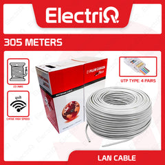 Electriq l Pilum High Speed LAN / Network Cable 305 Meters UTP CAT6e 23AWG (Gray)