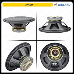 Crown 1pc 12 Inches Professional Subwoofer Speaker / 200 - 360watts / 8ohms PRO - SW - 1236 M - Winland Depot