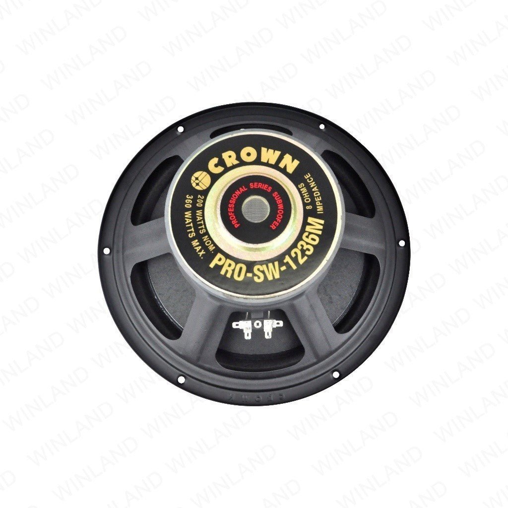 Crown 1pc 12 Inches Professional Subwoofer Speaker / 200 - 360watts / 8ohms PRO - SW - 1236 M - Winland Depot