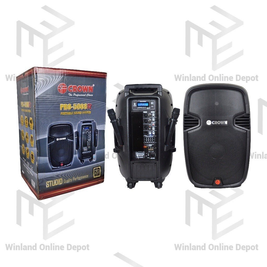 Crown 1pc 15 Inch 2 - Way Powered Portable Sound System 400W (Active) PRO - 5008R - Winland Depot