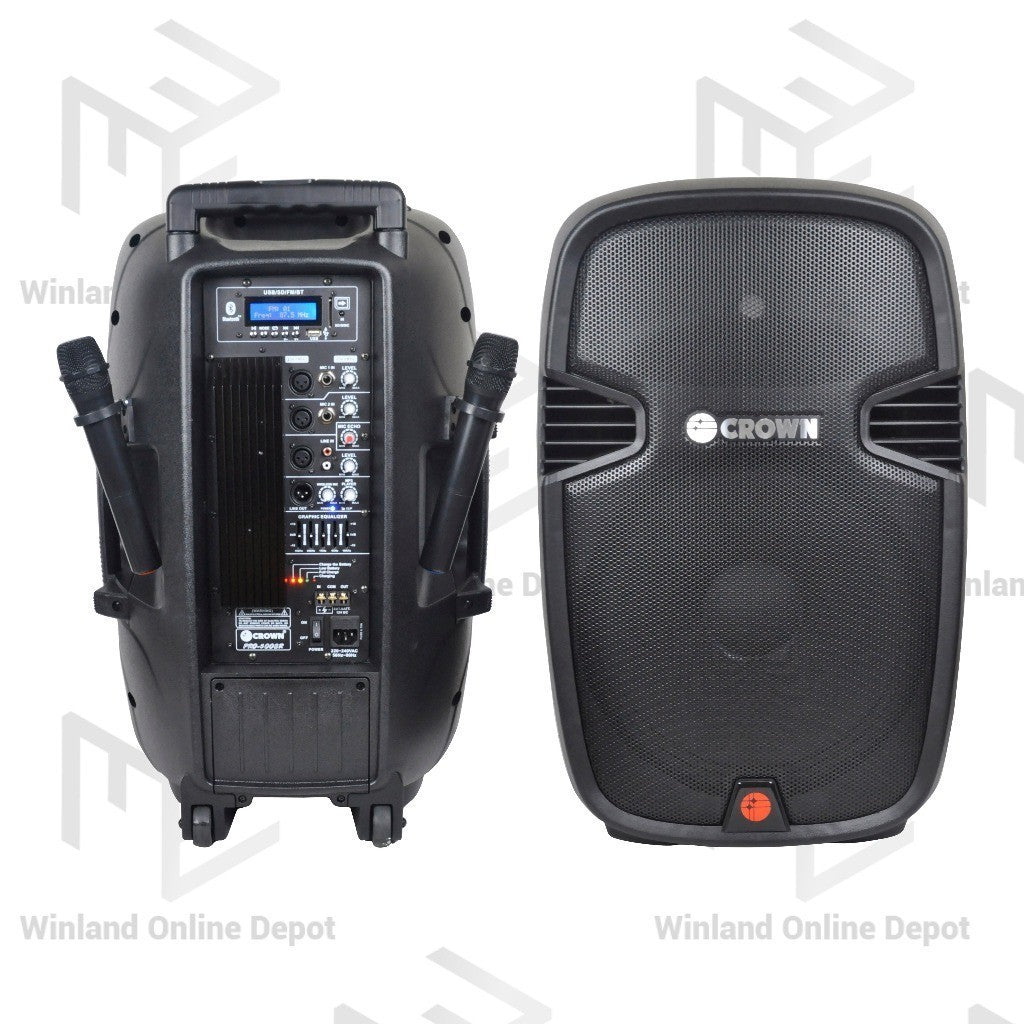 Crown 1pc 15 Inch 2 - Way Powered Portable Sound System 400W (Active) PRO - 5008R - Winland Depot