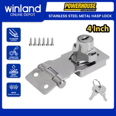Powerhouse by Winland PH-HASP LOCK 2.5Inch-4Inch Stainless Steel Metal Hasp Lock