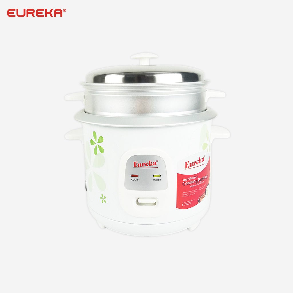 Eureka Rice Cooker 1.5Liters serves 4 - 5 cups Stainless Cover with Steamer ERC - 1.5LM - Winland Depot