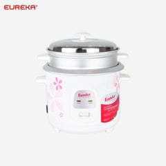 Eureka Rice Cooker 1.5Liters serves 4 - 5 cups Stainless Cover with Steamer ERC - 1.5LM - Winland Depot