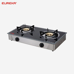 Eureka Tempered Glass Double Burner Gas Stove with Automatic ignition EGS - GDP - Winland Depot
