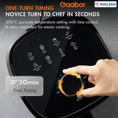 Gaabor 4.0L Multifunctional White & Dual knob & Non - sticky, Oil less Air Fryer For Roast - Winland Depot