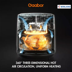 Gaabor 4.0Liters Air Fryer 360 - Degree 3 - Dimensional Hot Air Circulation - Black - Winland Depot