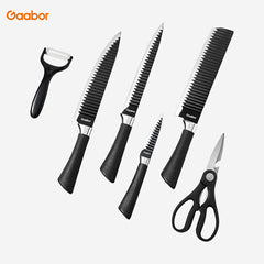 Gaabor 6 pieces Stainless Steel Thick blade and Wavy curve Knife Set - Winland Depot