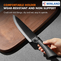 Gaabor 6 pieces Stainless Steel Thick blade and Wavy curve Knife Set - Winland Depot