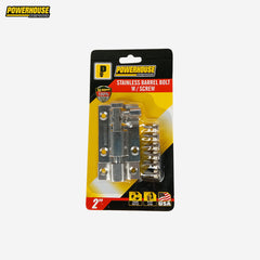 PowerHouse Stainless Barrel Bolt with Screw 2 Inches - 6 Inches PH-SBBS