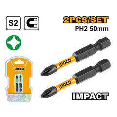 Ingco Ingco Impact Screwdriver Bits PH1,25mm to PH2+SL6,65mm Sold Per Set ING-HT