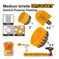 Ingco Ingco Set of 3 pieces Medium Bristle Brush Cleaning Set WCBM0301 ING-HT
