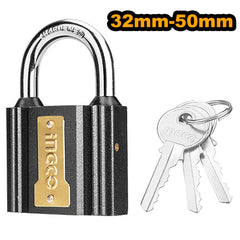 Ingco Ingco Iron Padlock 32mm to 50mm with Brass Lock Cylinder and 3 Iron Keys ING-HT