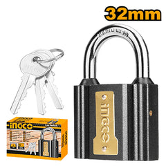 Ingco Ingco Iron Padlock 32mm to 50mm with Brass Lock Cylinder and 3 Iron Keys ING-HT