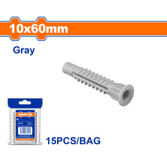 Wadfow Universal Plastic Anchor Tox PE Material (Gray) WAD-HT