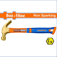 Wadfow Non-Sparking Claw Hammer w/ Fiberglass Handle 8oz/220g-16oz/450g WAD-HT