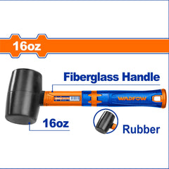 Wadfow Rubber Mallet Hammer With Fiberglass Handle Soft Maso Martilyo WAD-HT