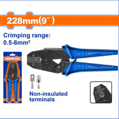 Wadfow 9inch Ratchet Crimping Pliers 0.5-6mm² | 1.5-6mm² | 0.5-6mm² SOLD PER PIECE WAD-HT