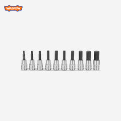 Wadfow WST1412 Chromed Plated Cr-V Material 10 pcs 1/2 Inch Bit Socket Set
