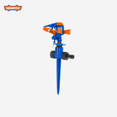 Wadfow WNE3E34 Plastic Auto Gear Sprinkler Plastic Pulsating Sprinkler with 2-way Plastic Spike