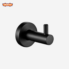 Wadfow Matte Black & Chrome Plated Zinc Alloy Bathroom Robe Hook