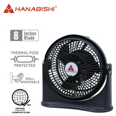 Hanabishi 8" Cool Velocity Fan Desk Fan Electric Fan Cool Fan 8T HCF-801