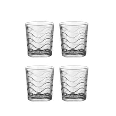 Masflex by Winland 4 Pieces Wavy Drinking Glass Tumbler Set 266mL/9oz GB-09-4B