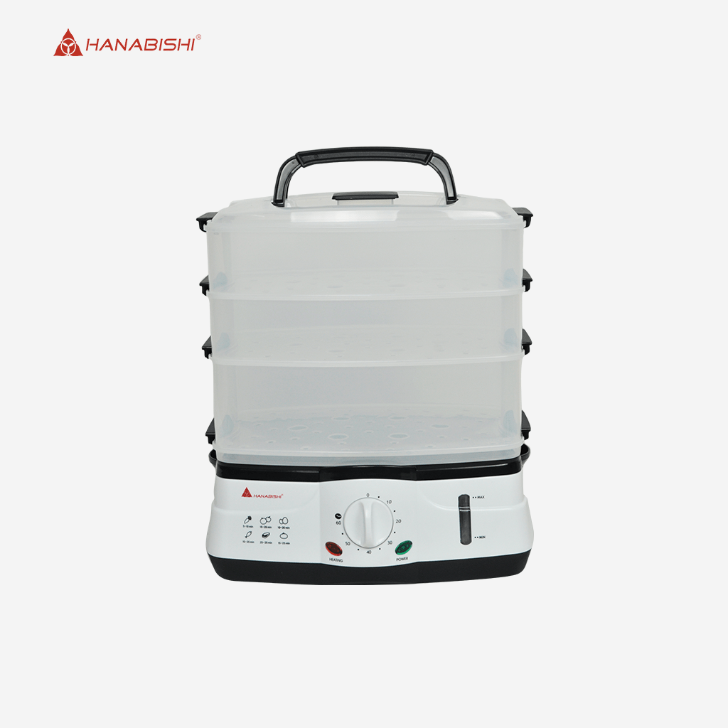 Hanabishi 11L Electric Food Steamer,3 level w/ Keep Warm Function 900watts HFS75 - Winland Depot