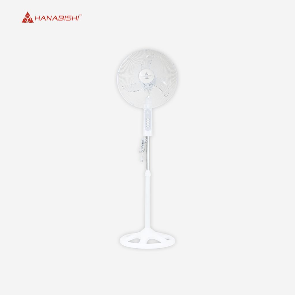 Hanabishi Aesthetic 16 inch Stand Fan Electric Fan White WM16SFWHT - Winland Depot