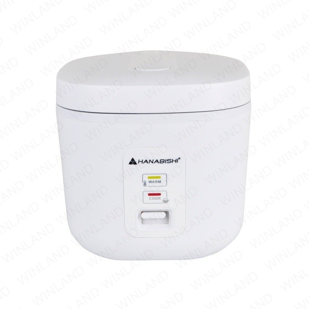 Hanabishi Automatic Square Rice Cooker 1.5L serves 7 cups aluminum inner lid HSQRC - 15WHT - Winland Depot