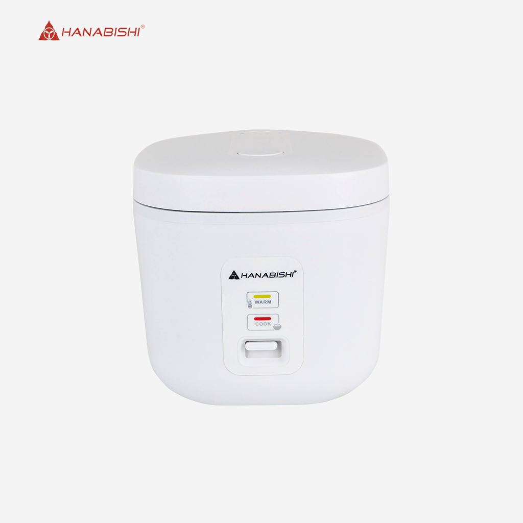 Hanabishi Automatic Square Rice Cooker 1.5L serves 7 cups aluminum inner lid HSQRC - 15WHT - Winland Depot