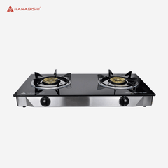 Hanabishi Double Burner Tempered Glass and Stainless Steel Body Gas Stove GGS200 - Winland Depot
