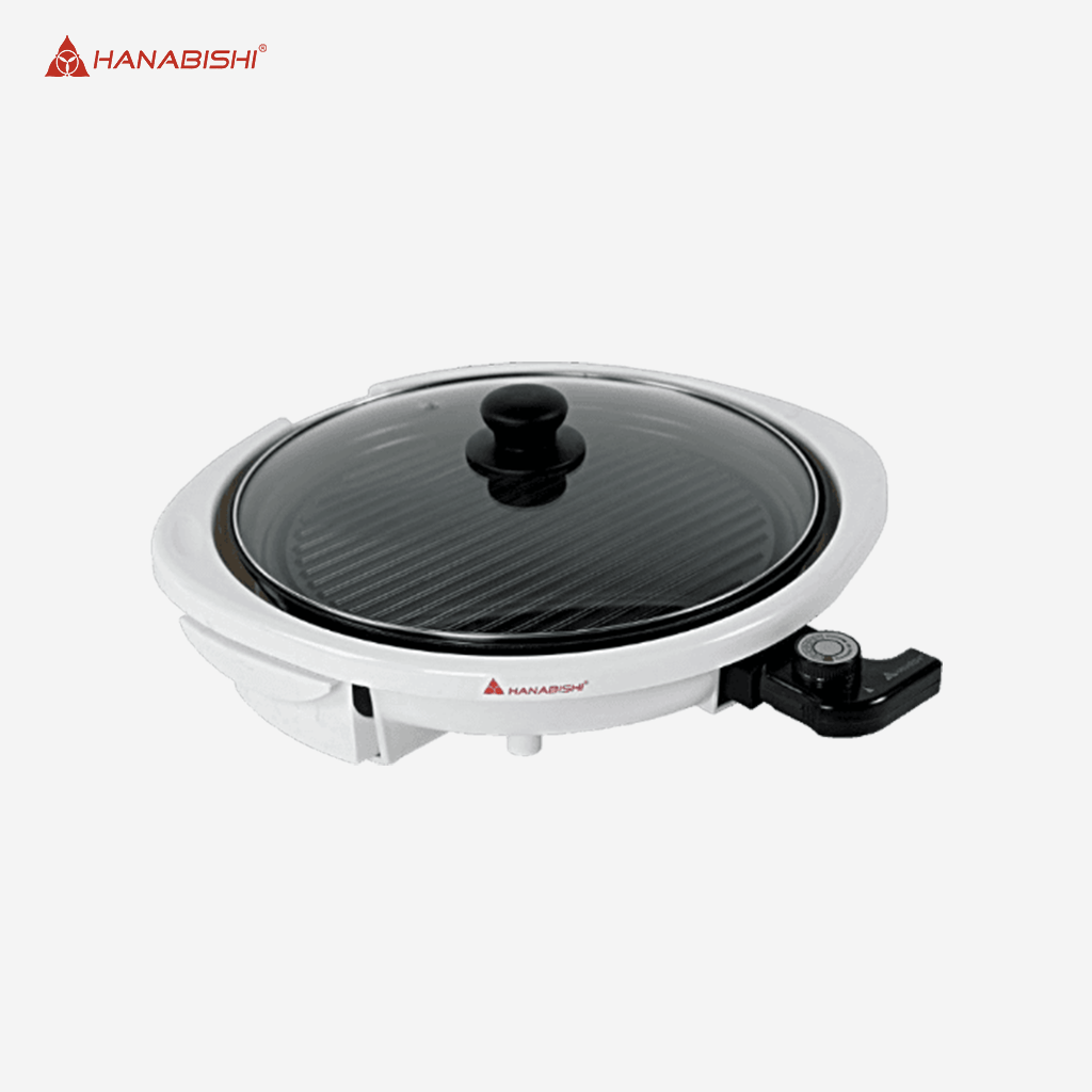 Hanabishi Electric Griller Grill Samgyupsal w/ Glass Lid HGRILL100 - Winland Depot