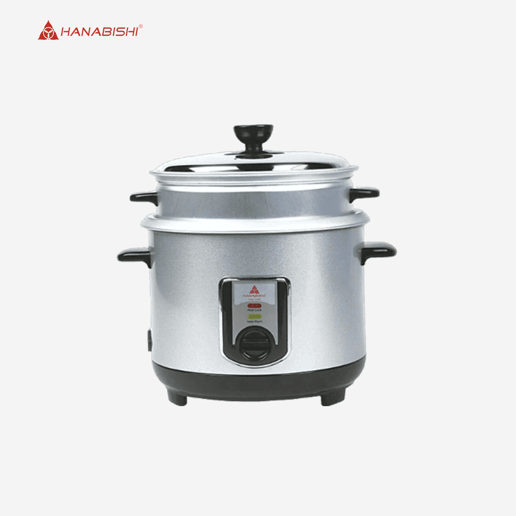 Hanabishi Rice Cooker 1.4 Liter / 7 cups w/ Keep Warm System & Steamer HHRC14SS - Winland Depot