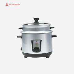 Hanabishi Rice Cooker 1.4 Liter / 7 cups w/ Keep Warm System & Steamer HHRC14SS - Winland Depot