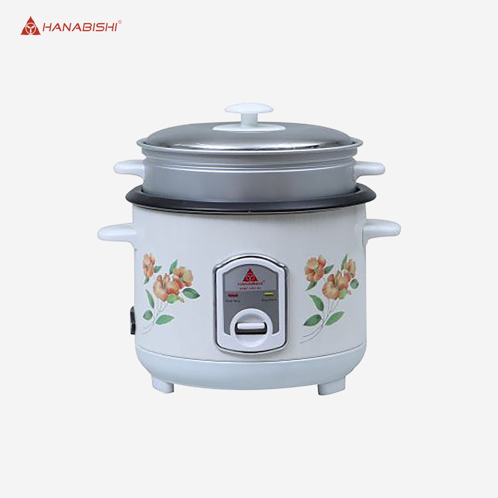 Hanabishi Rice Cooker 1.4L serves 7cups Stainless Cover with Steamer HHRC - 14FSHA - Winland Depot