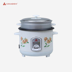 Hanabishi Rice Cooker 1.4L serves 7cups Stainless Cover with Steamer HHRC - 14FSHA - Winland Depot