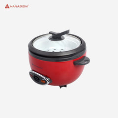Hanabishi Rice Cooker 1.5L serves 7cups Glass Cover Teflon Inner Pot w/ Steamer HRC - 15BRC - Winland Depot